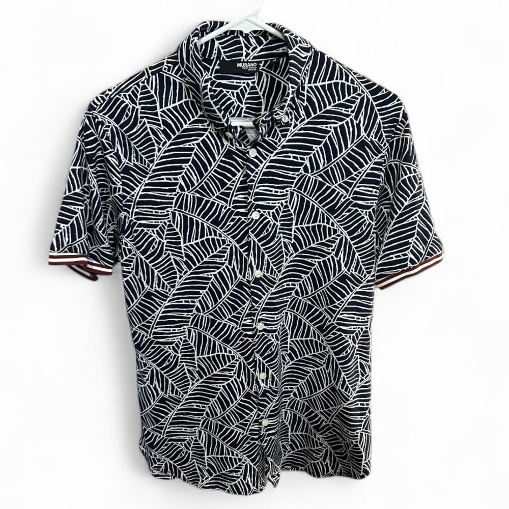 Murano Blue and White Patterned Casual Shirt
